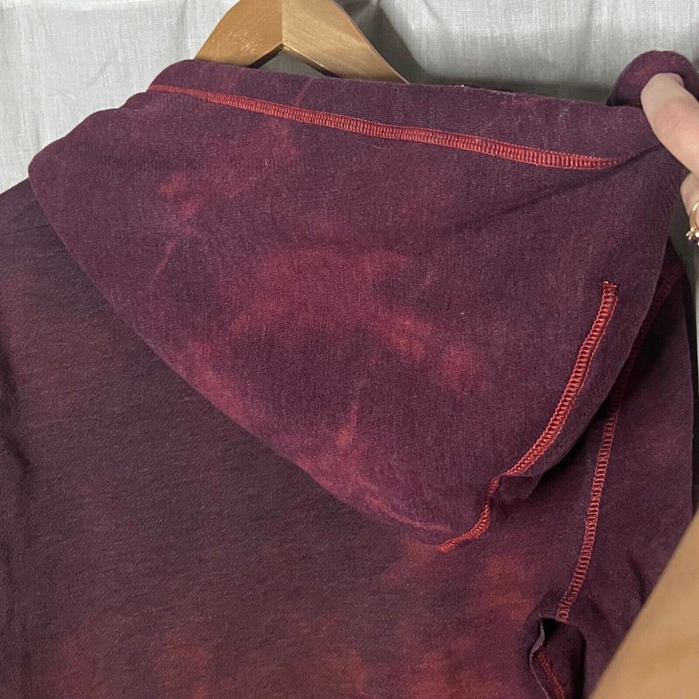 Tie Dyed Upcycled AEO New York Manhattan Purple Long Sleeve Full Zip Hoodie Sz M - Picture 10 of 12